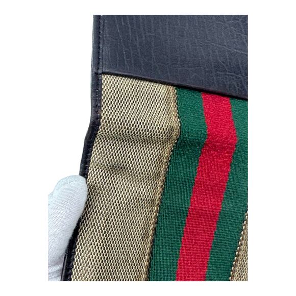 🔴 Gucci Pocket Organizer Wallet - Raffia with Web - Picture 9 of 9